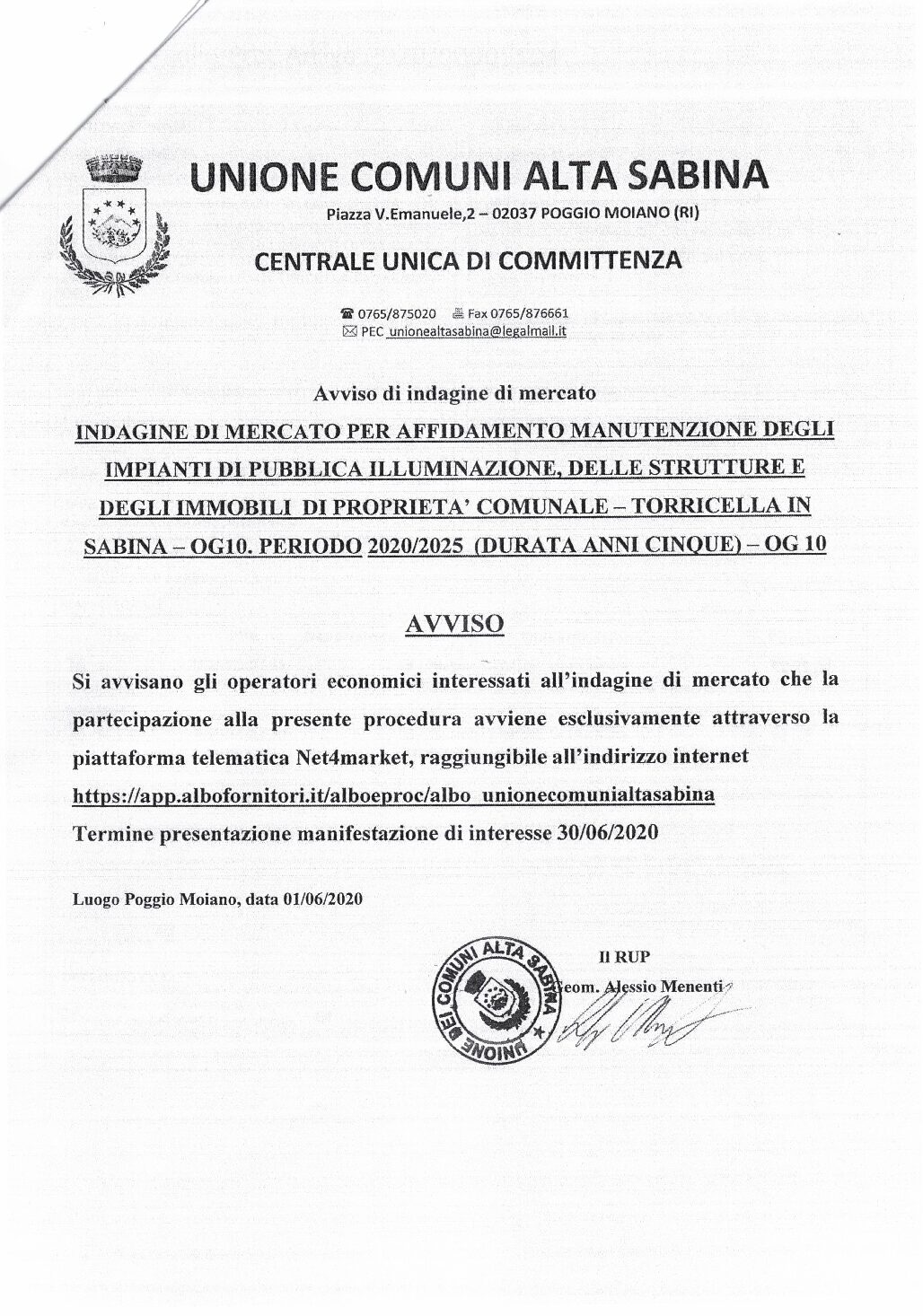 AVVISO CENTRALE UNICA DI COMMITTENZA