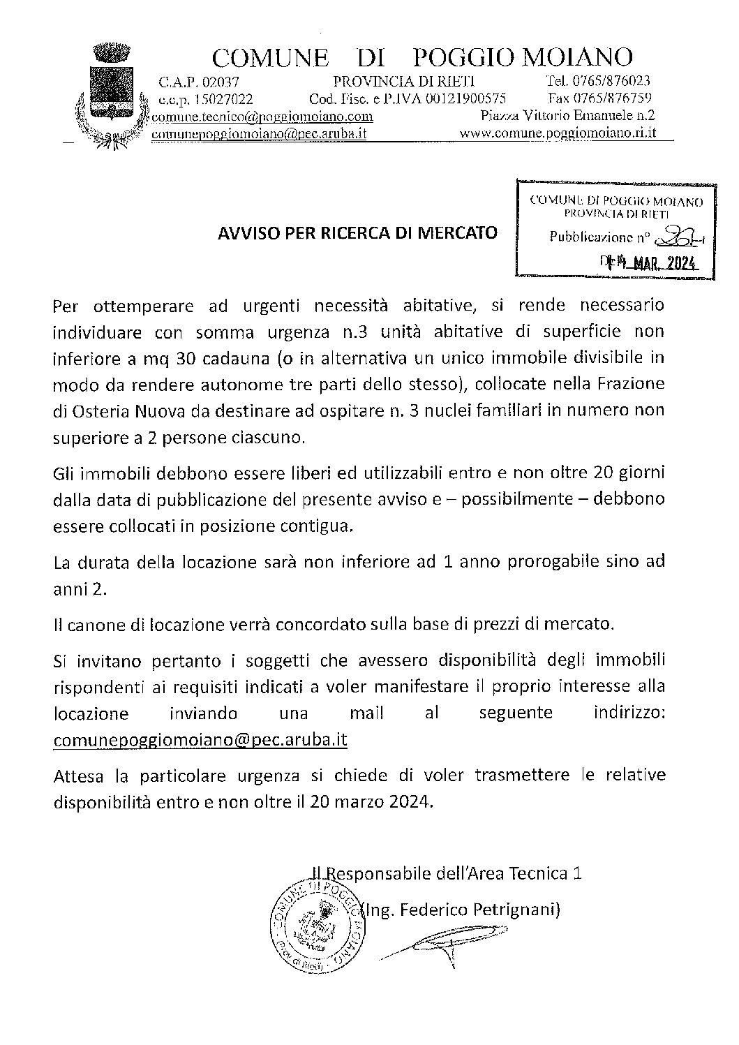 AVVISO PER RICERCA DI MERCATO