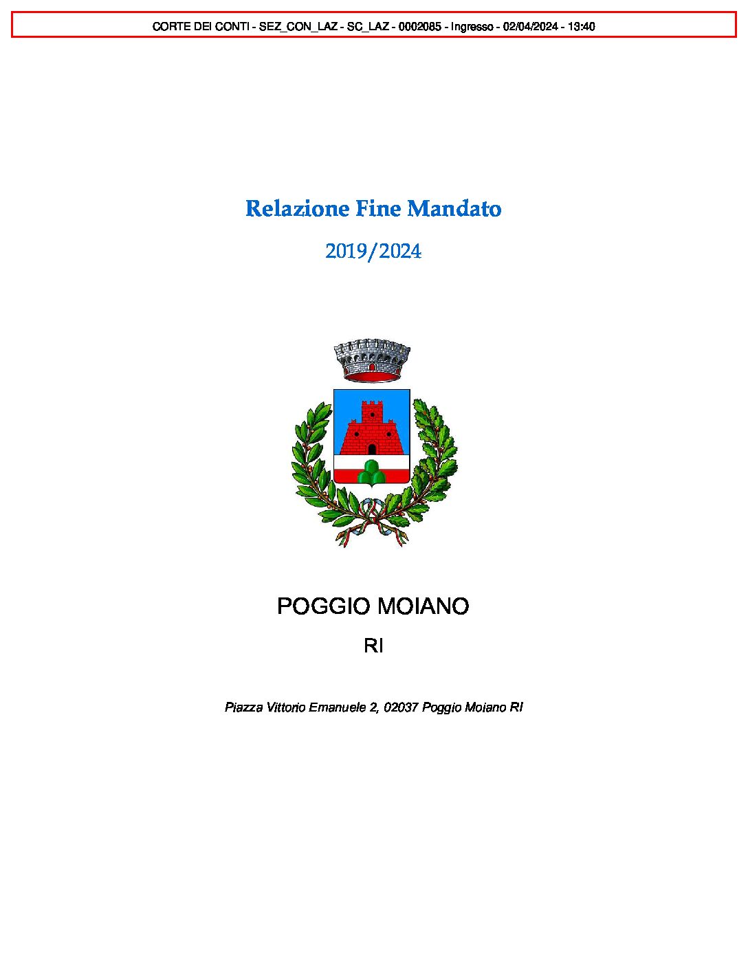 RELAZIONE FINE MANDATA 2019-2024